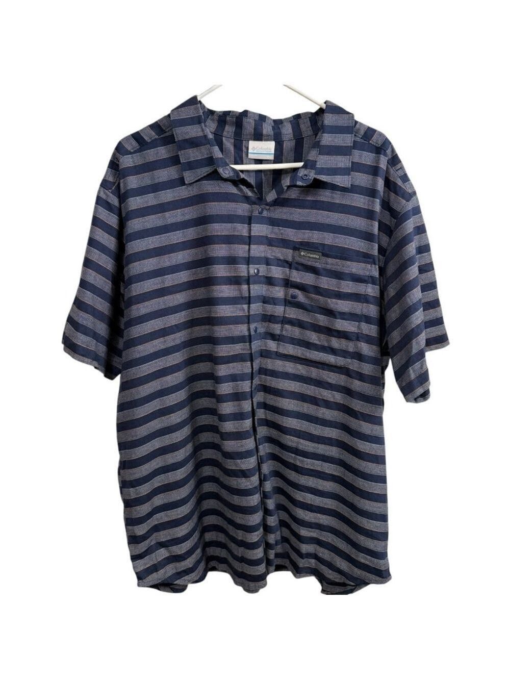 Men's Columbia Shirt, XXL, Navy Orange